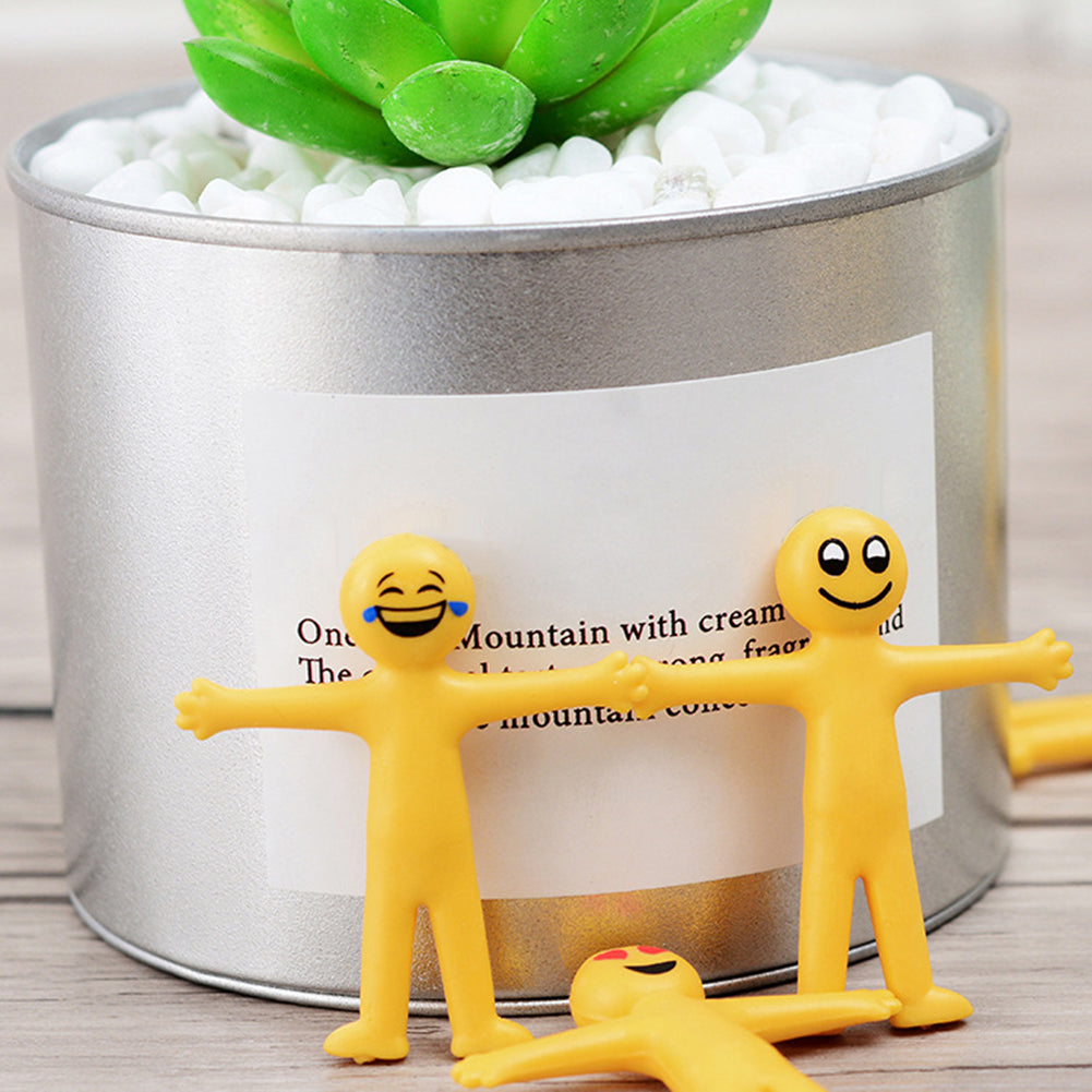 5Pcs Novelty Cute Emoji Doll Stretch Decompression Squeeze Stress Relief Toy