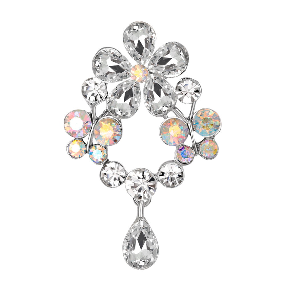 Elegant Women's Flower Butterfly Teardrop Rhinestone Brooch Pin Wedding Jewelry