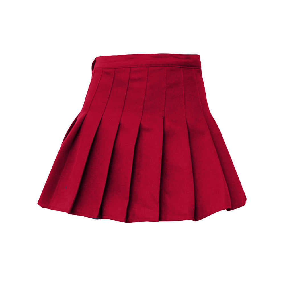 Fashion Women Mini Pleated Solid Color High Waist Tennis Skater Short Skirt Gift