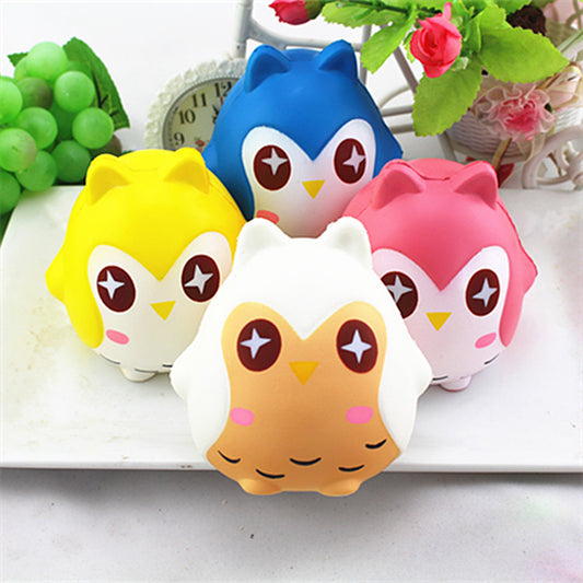 Lovely Cartoon Owl Soft Squeezing Toy Slow Rising Stress Reliever Desktop Decor
