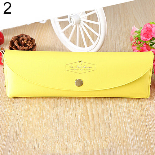 Creative Candy Color Pencil Case Kawaii Concise Multi-fonction Pencil Bag