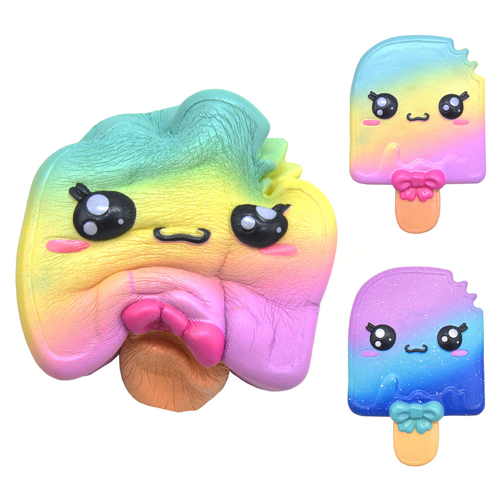Kawaii Colorful Cartoon Ice Lolly Slow Rising Squeeze Decompression Toy Gift