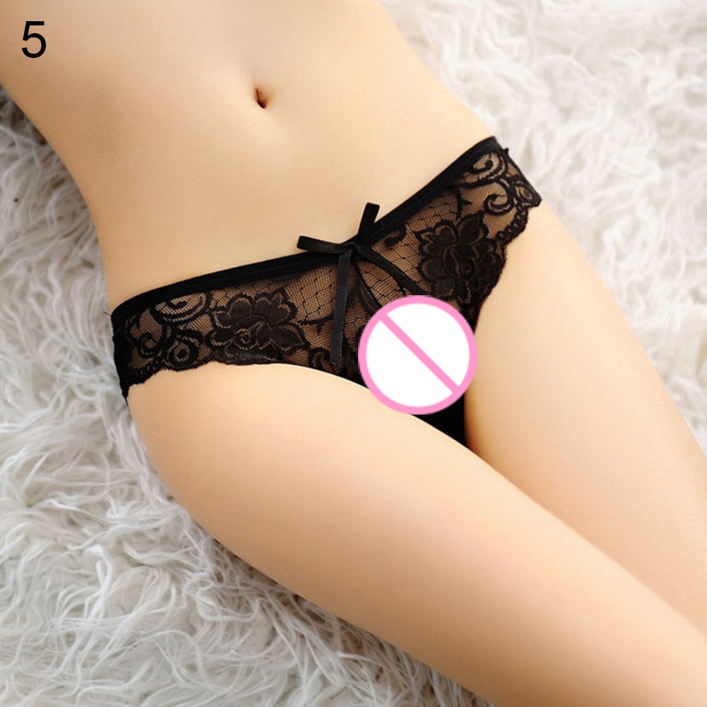 Women Sexy Lace See-through V-string Briefs Panties Thongs G-string Underwear