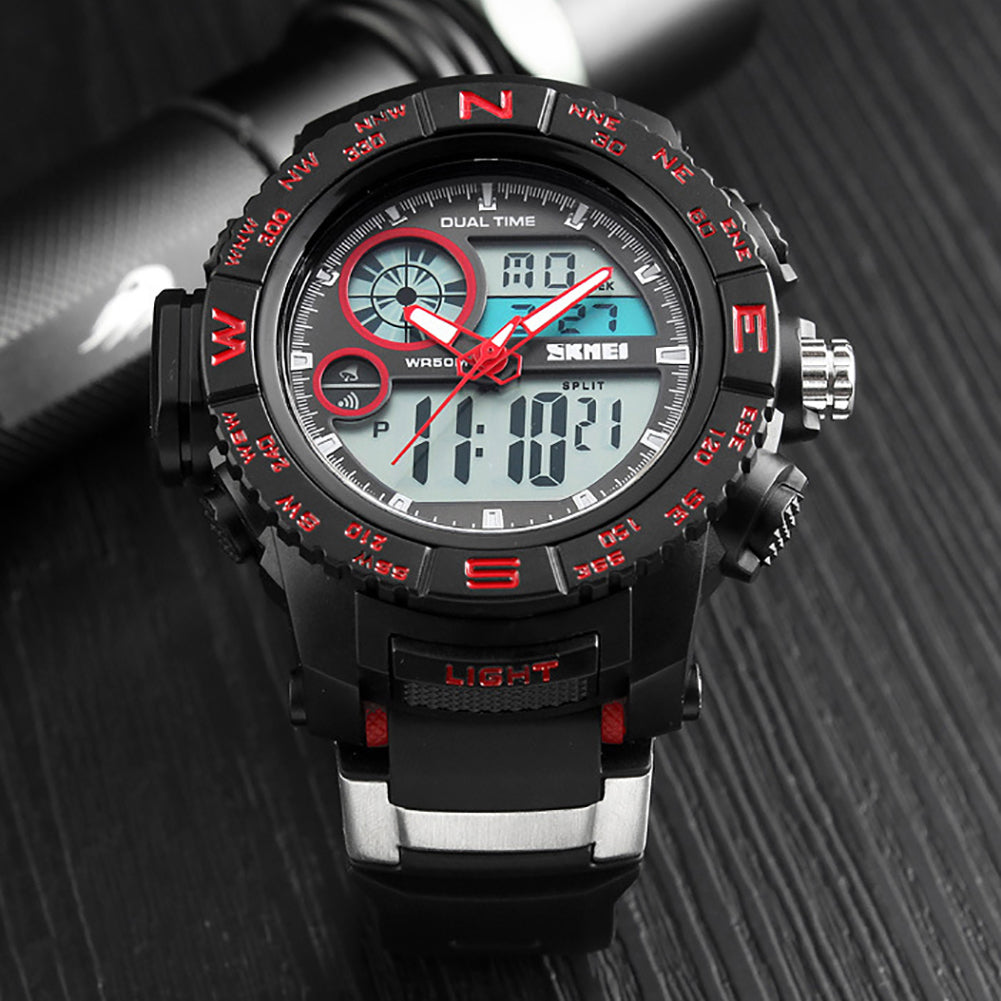 Fashion Sports Waterproof Dual Time Digital Analog Luminous Wrist Watch Gift