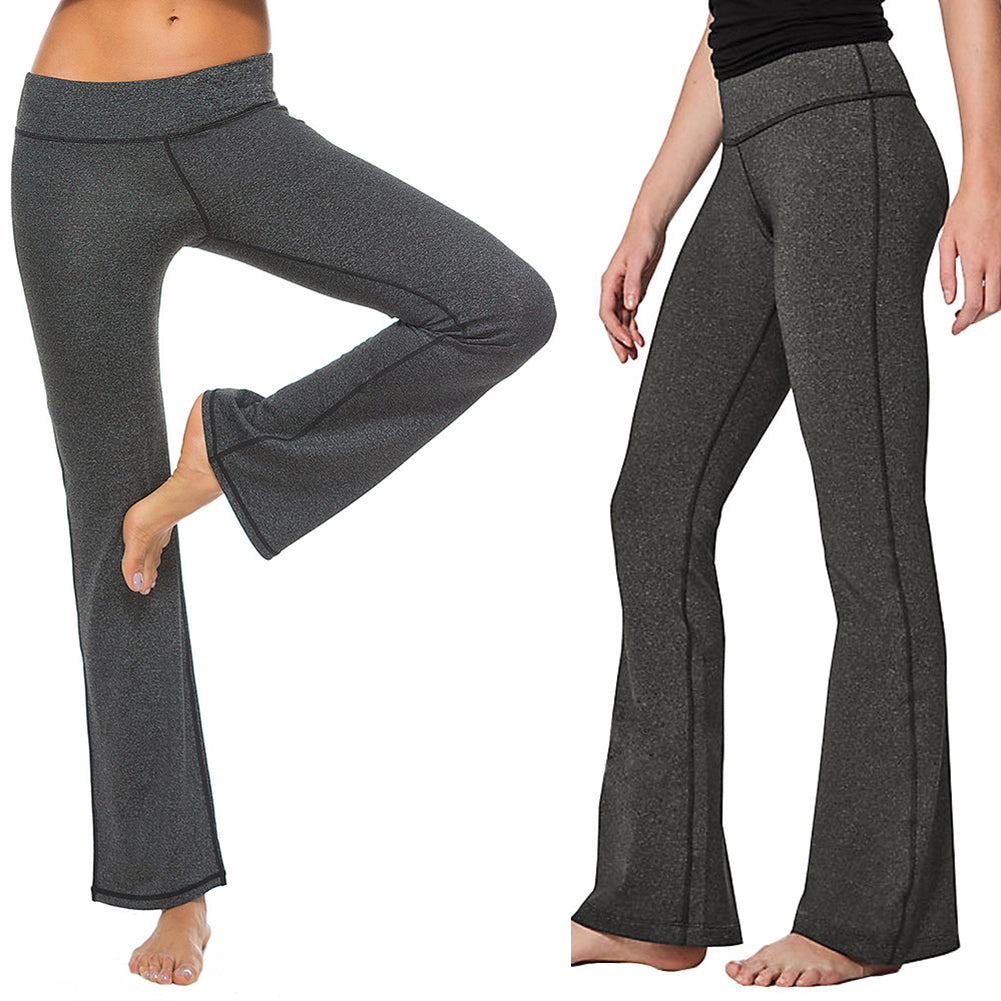 Solid Color Elastic Women's Gym Fitness Yoga Casual Loose Long Pants Trousers