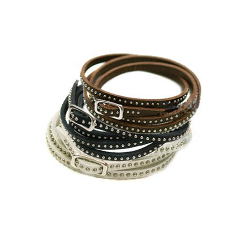 Fashion Women Men Punk Multilayer Faux Leather Rivet Bracelet Bangle Jewelry