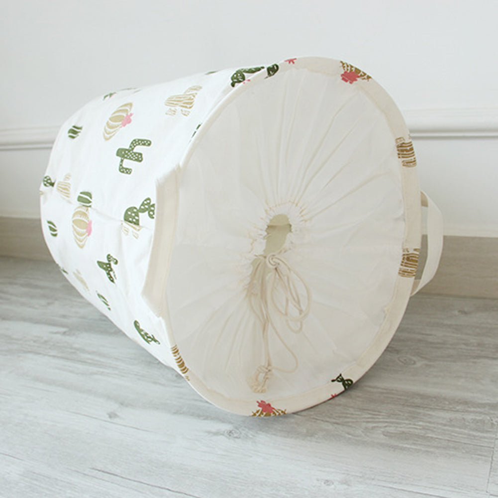 Cartoon Pattern Laundry Basket Home Washing Sorter Hamper Cotton Storage Bag