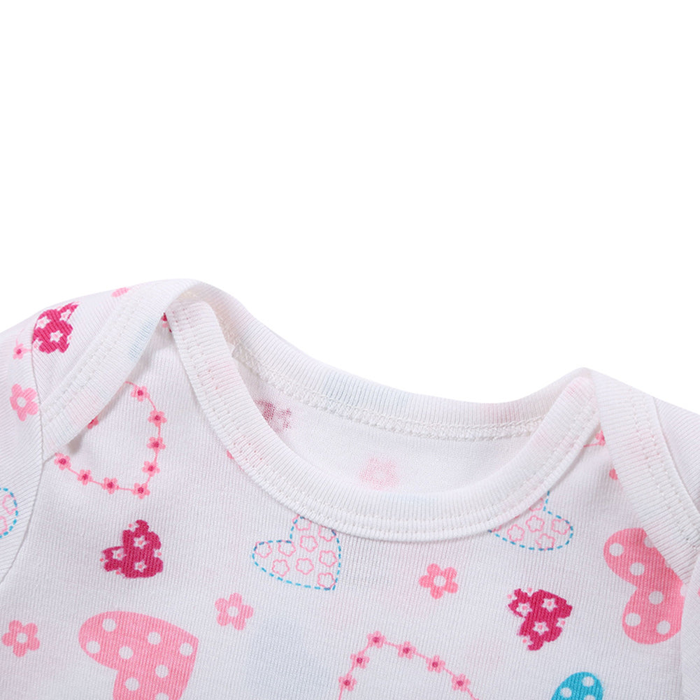 Lovely Hearts Printed Short Sleeve 0-1 Year Infant Baby Romper Summer Jumpsuits