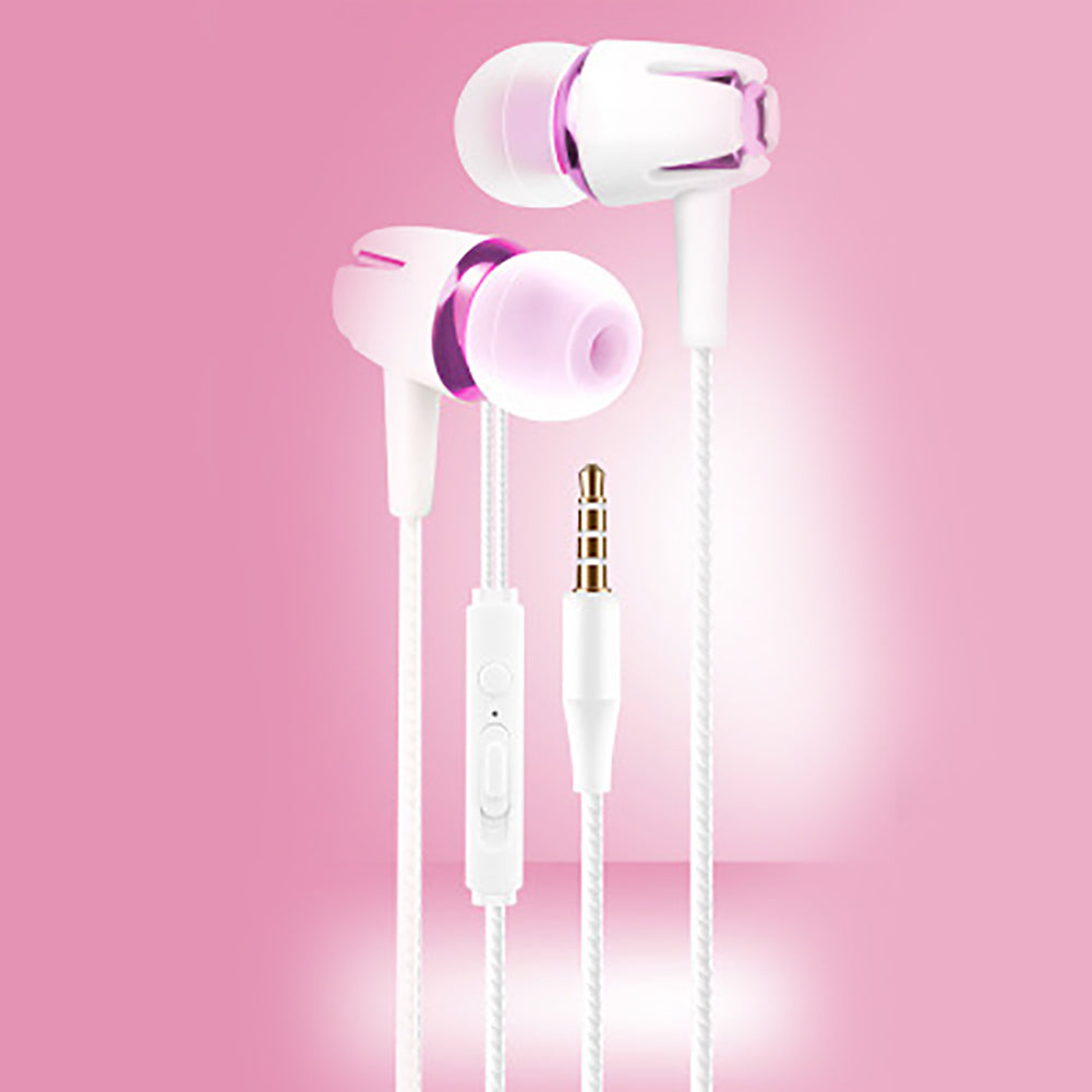 Fashion Threaded Cable Heavy Bass Stereo Music In-ear Headset Earphone with Mic