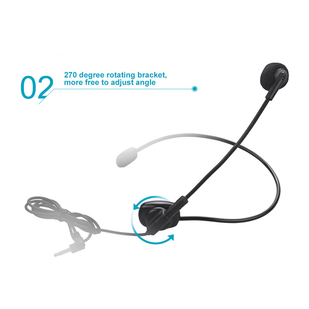 3.5mm Flexible Wired Headset Microphone Mic for Speaker Teaching Voice Amplifier