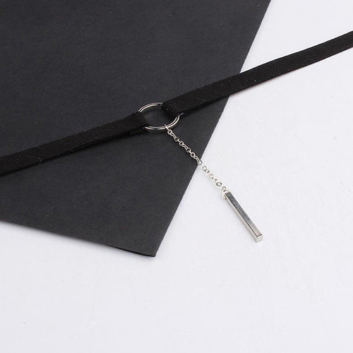 Women Choker Collar Velvet Round Ring Pendant Chain Clavicle Necklace Jewelry