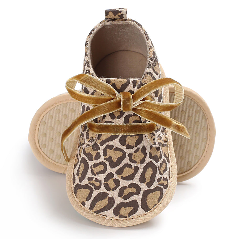 Baby Toddler Boy Girl Leopard Print Canvas Anti-Slip Sneakers Walking Shoes Crib
