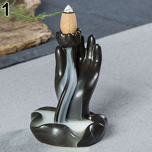 Classic Chinese Style Ceramic Incense Burner Holder Ornament Buddhist Censer