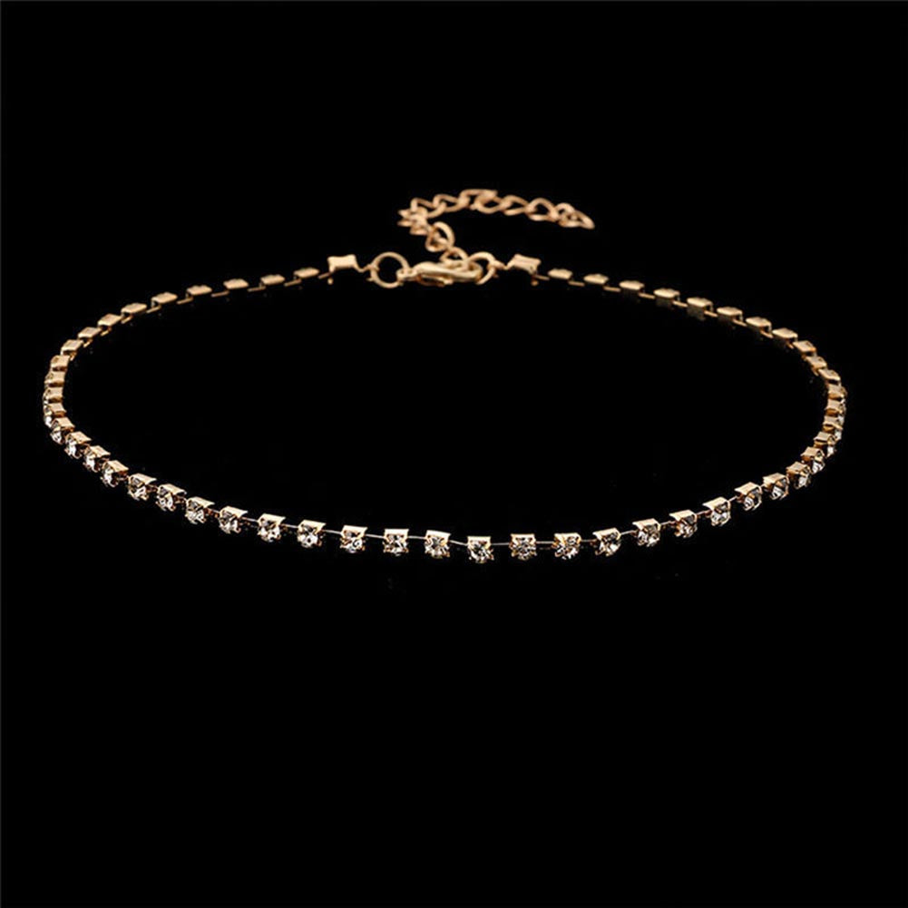 Fashion Women Shiny Rhinestones Collar Choker Necklace Wedding Party Jewelry