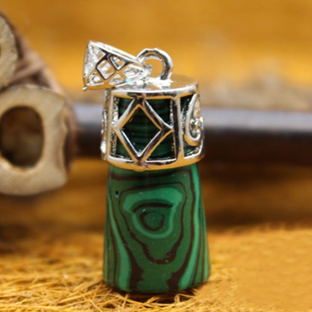 Vintage Cylinder Crystal Faux Gemstones Pendant for Necklace DIY Jewelry Making