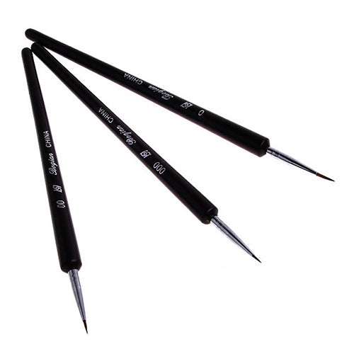 3Pcs Dotting Painting Drawing UV Gel Liner Polish Brush Tool Nail Art Pen Set