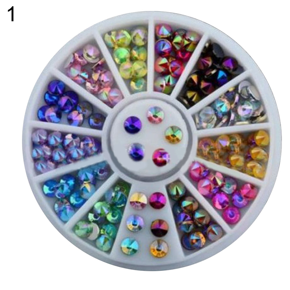 Shiny Nail Art Tips Rhinestones DIY Nails Decoration Wheel Lady Manicure Tools