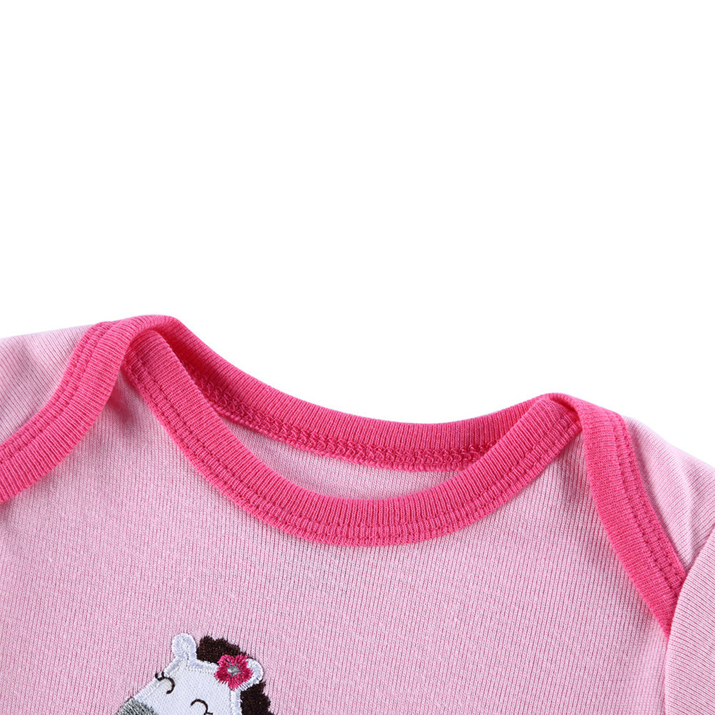 Infant Girl Short Sleeve Romper Newborn Baby Cartoon Zebra Babysuit Jumpsuit