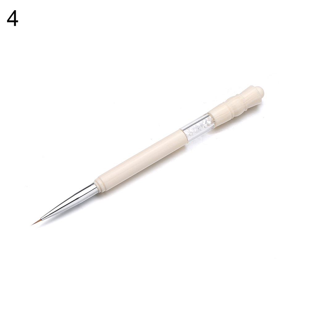 Nail Art UV Gel Clear Faux Crystal Detail Liner Painting Drawing Pen Brush Tool