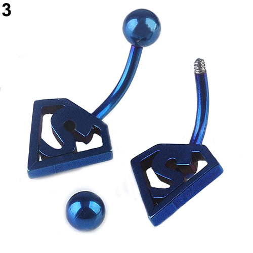 Stainless Steel Bat Ball Belly Navel Ring Button Barbell Body Piercing Jewelry