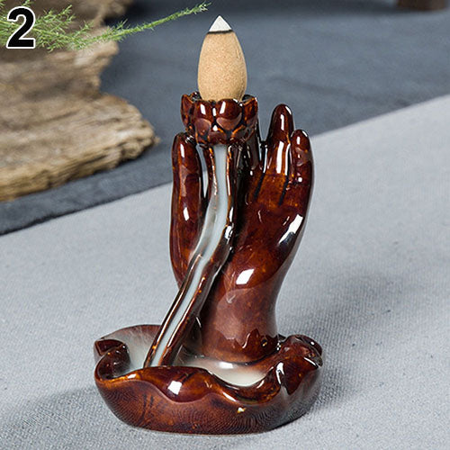 Classic Chinese Style Ceramic Incense Burner Holder Ornament Buddhist Censer