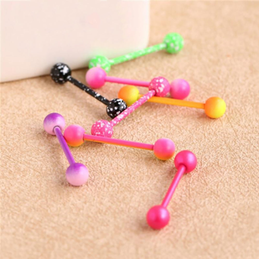 Sexy Stainless Steel Ball Tongue Nipple Bar Ring Barbell Body Piercing Jewelry