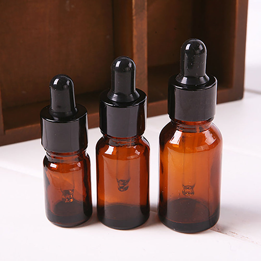 5ml-100ml Mini Amber Glass Liquid Reagent Pipette Bottle Eye Dropper Empty