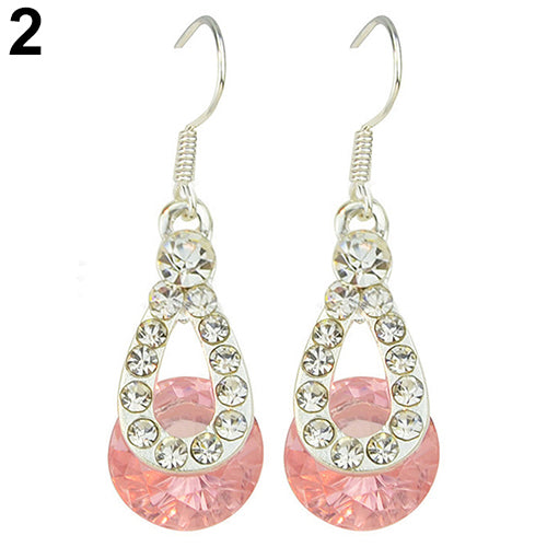 Women Fashion Long Paragraph Jewelry Water Drop Pendant Dangle Hook Earrings