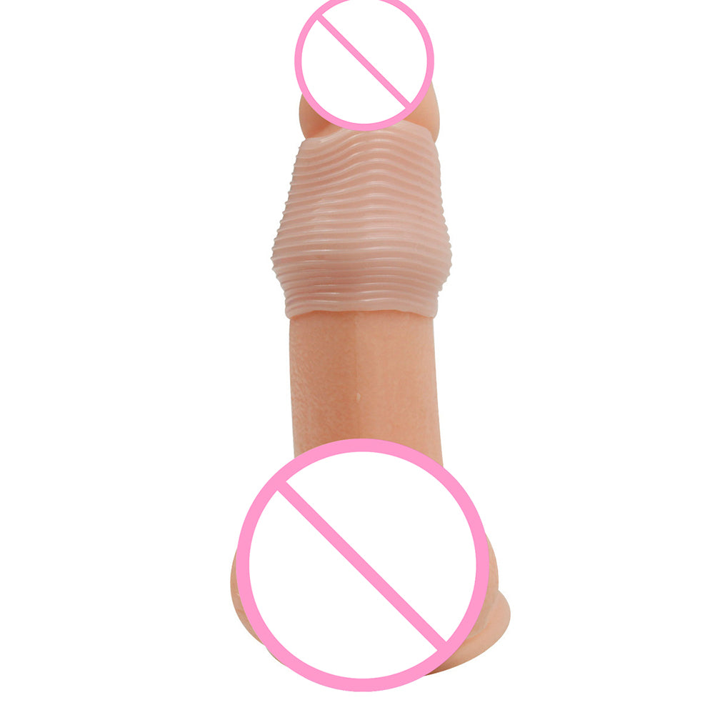 Men Silicone Cock Prepuce Enhancer Penis Delay Ejaculation Ring Adult Sex Toy