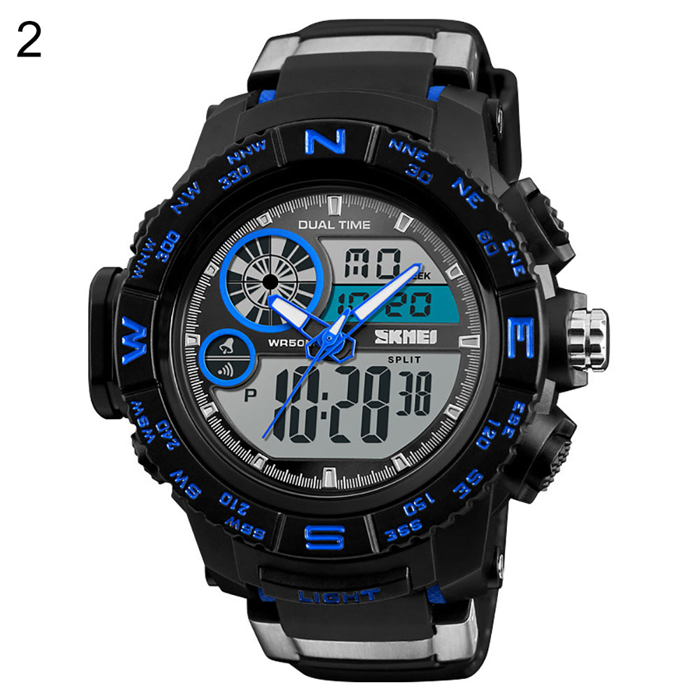 Fashion Sports Waterproof Dual Time Digital Analog Luminous Wrist Watch Gift
