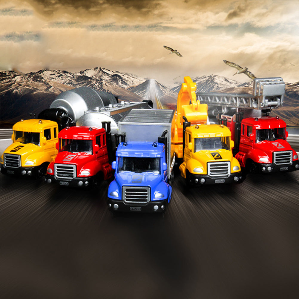 Mini 1:64 Scale Aerial Ladder Fire Truck Simulation Car Model Children Kids Toy