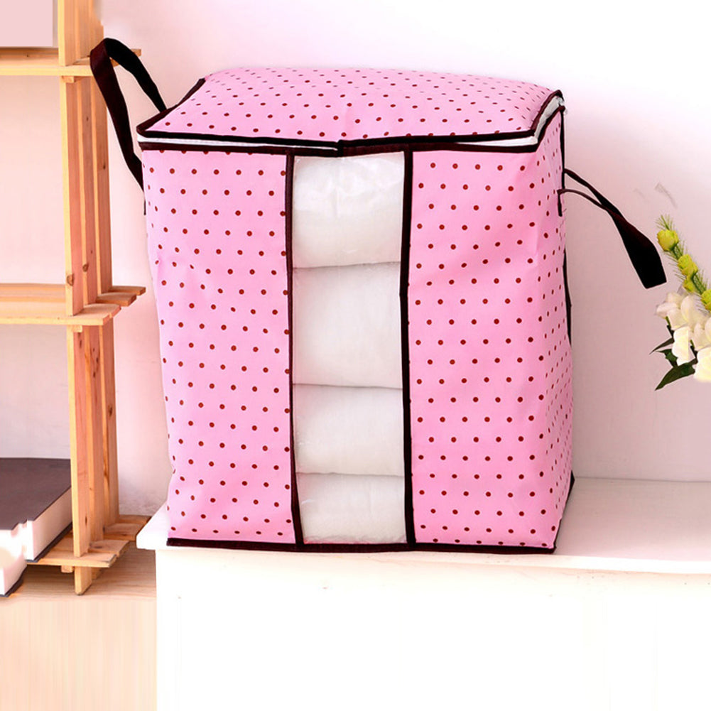 Non-Woven Fabric Clothes Quilt Bedding Zipper Storage Bag Holder Pouch Organizer