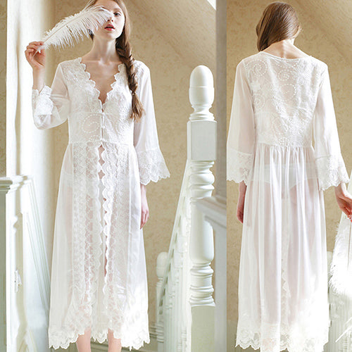 Royal Lace Pregnancy Maternity Photography Props Shoot Nightdress Long Dress