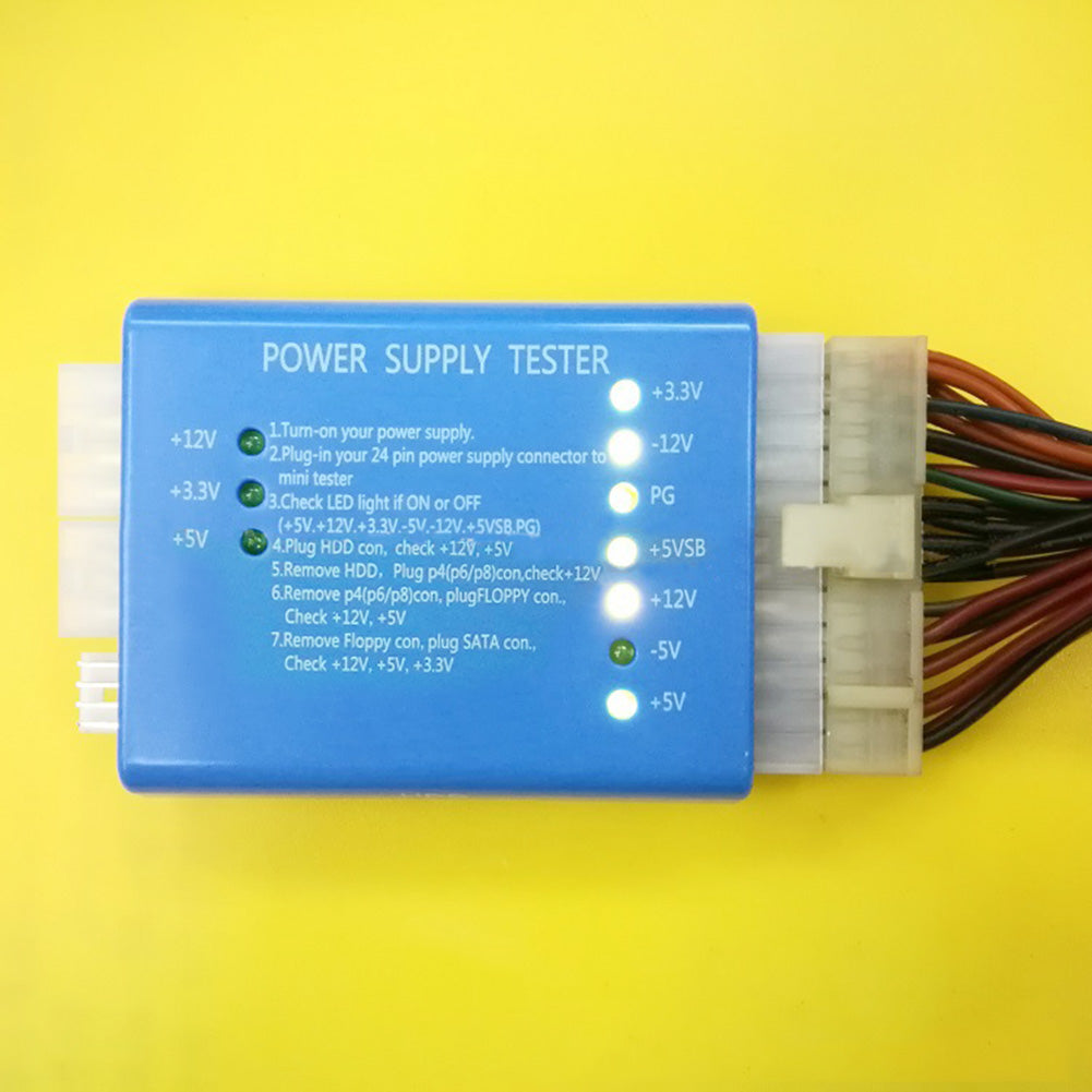 PC Computer High Quality 20/24 Pin PSU ATX SATA HD Power Supply Tester Tool