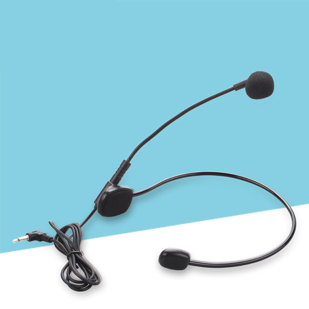 3.5mm Flexible Wired Headset Microphone Mic for Speaker Teaching Voice Amplifier