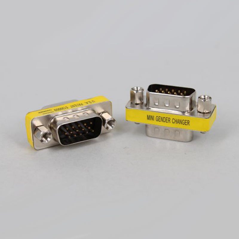 DB15 Male to Male Connector VGA SVGA 15 Pin M/M Converter Mini Gender Adapter