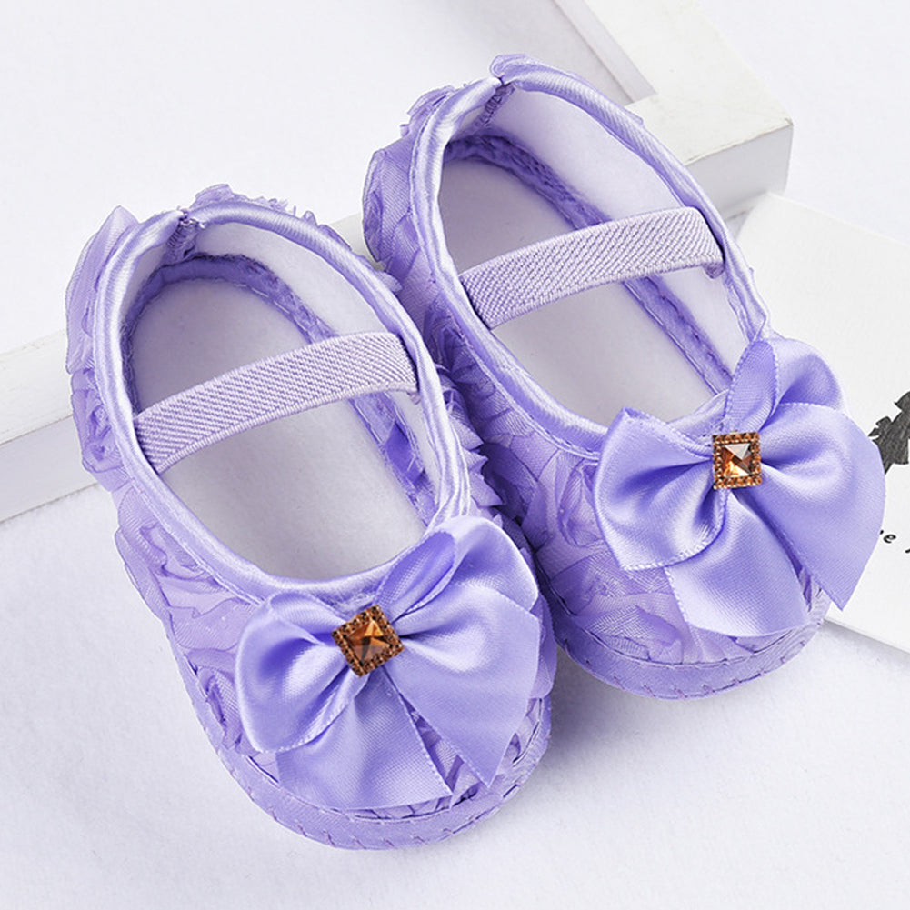 Toddler Baby Kids Girl Bowknot/Flower Anti-slip Princess Slip-on Soft Sole Shoes