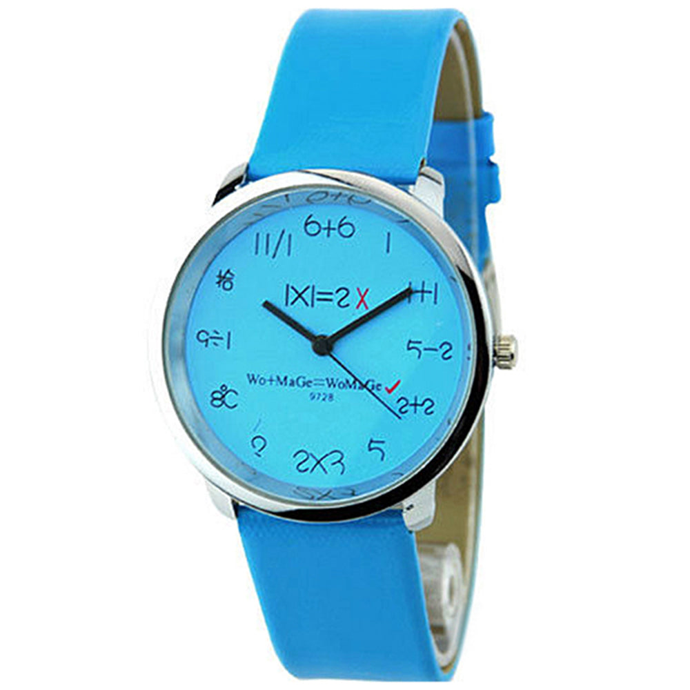 Ladies Chic Creative Mathematics Arithmetic Dial Quartz Candy Color Wrist Watch