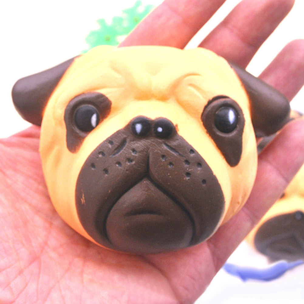Funny Bulldog Head Simulation Squishy Slow Rising Toy Stress Reliever Xmas Gift
