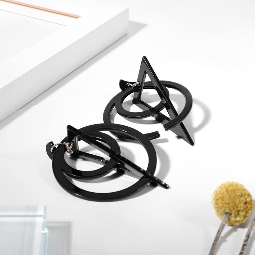 Creative Women Hollow Geometric Stitching Circle Triangle Earrings Ear Jewelry