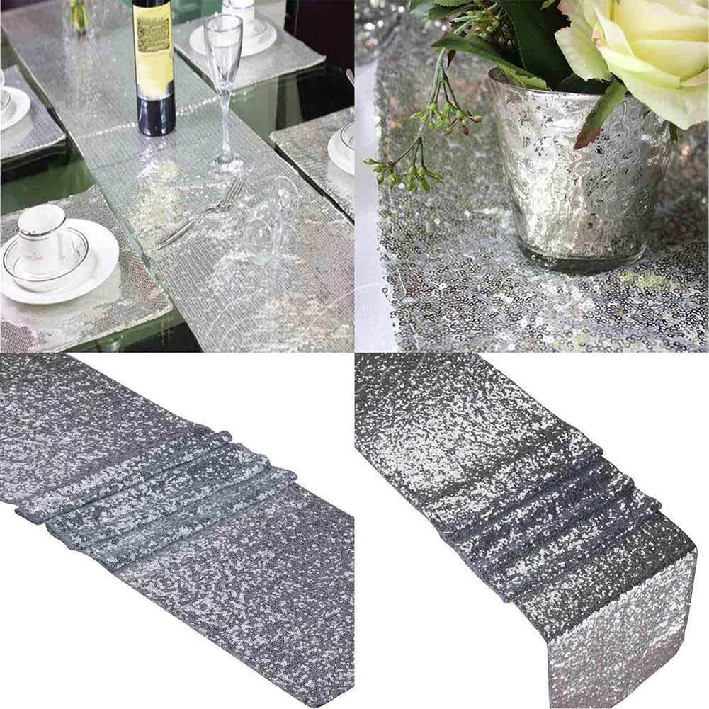Sequins Hotel Table Runner Wedding Party Table Decoration Venue Desk Decor