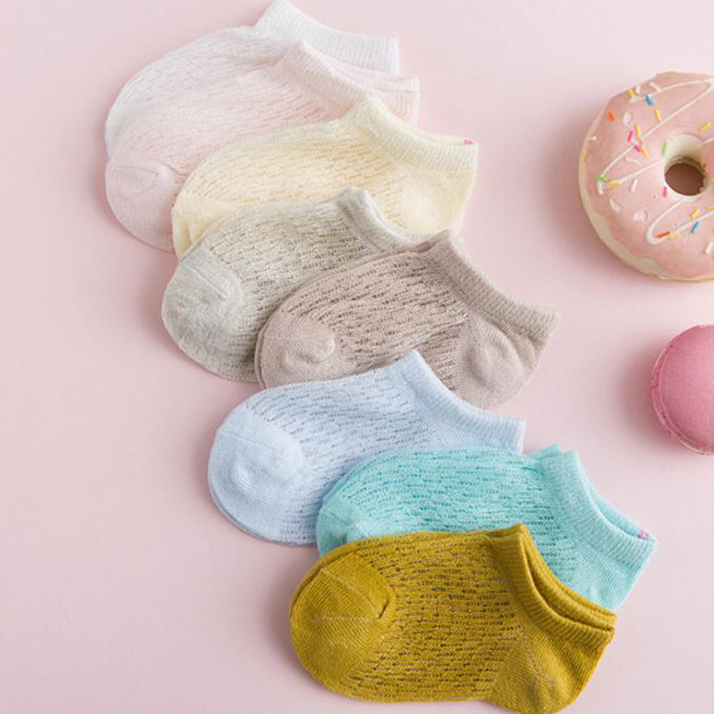 5 Pairs Baby Infants Summer Cotton Mesh Breathable Soft Ultrathin Short Socks