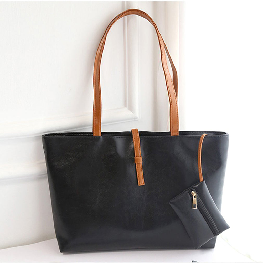 Women's Faux Leather Tote Shoulder Bag Handbag