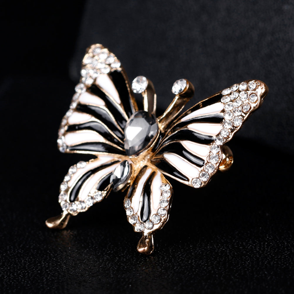 Fashion Butterfly Shiny Rhinestone Enamel Brooch Pin Ladies Wedding Gift Jewelry