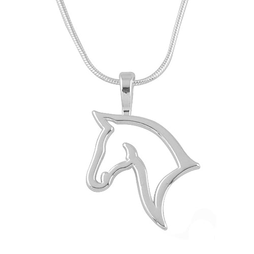 Men Women Fashion Unique Hollow Horse Head Pendant Sweater Chain Necklace Gift