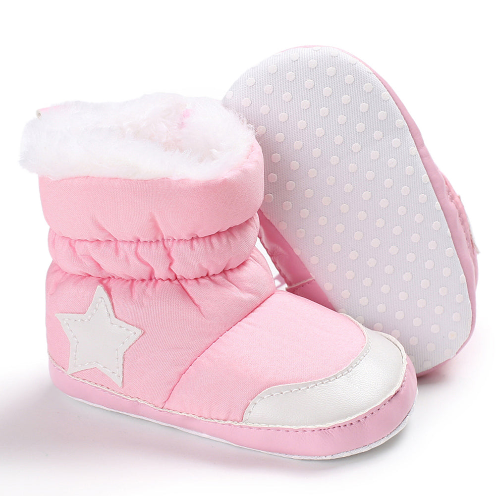 Simple Star Pattern Baby Boys Girls Casual Anti-Slip Winter Boots Thicken Shoes