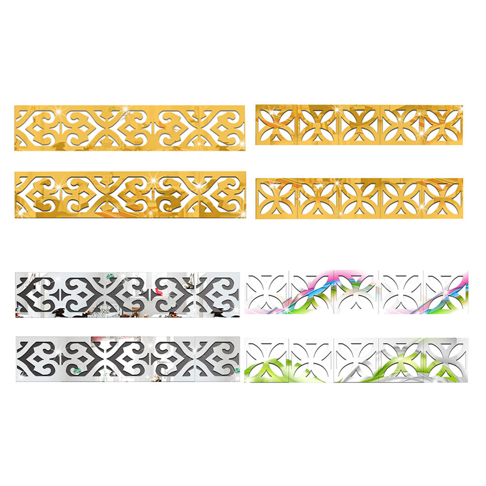 DIY Acrylic Line Mirror Wall Stickers Bedroom Living Room Hallway Home Decors