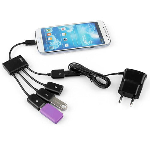 4 In 1 Micro USB Hub OTG Cable Extension Adapter for Android Samsung Tablet