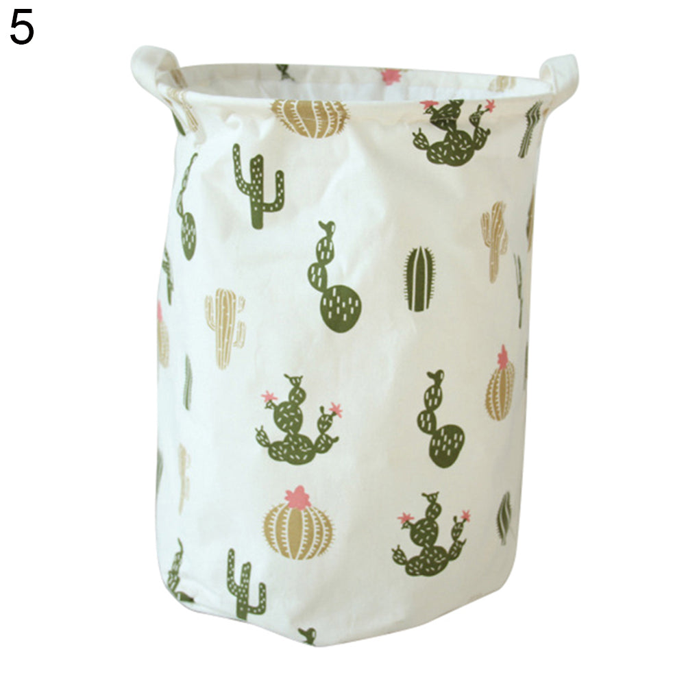 Cartoon Pattern Laundry Basket Home Washing Sorter Hamper Cotton Storage Bag