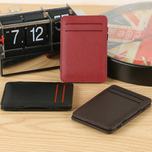 Men's Faux Leather Money Clip ID Credit Card Holder Business Pocket Wallet Purse